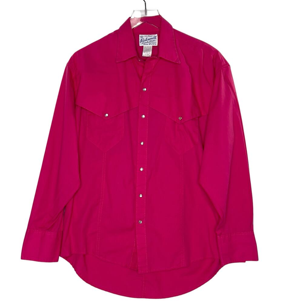Rockmount M Hot Pink Cowboy Western Shirt Rockabilly Pearl Snap Vintage Rodeo